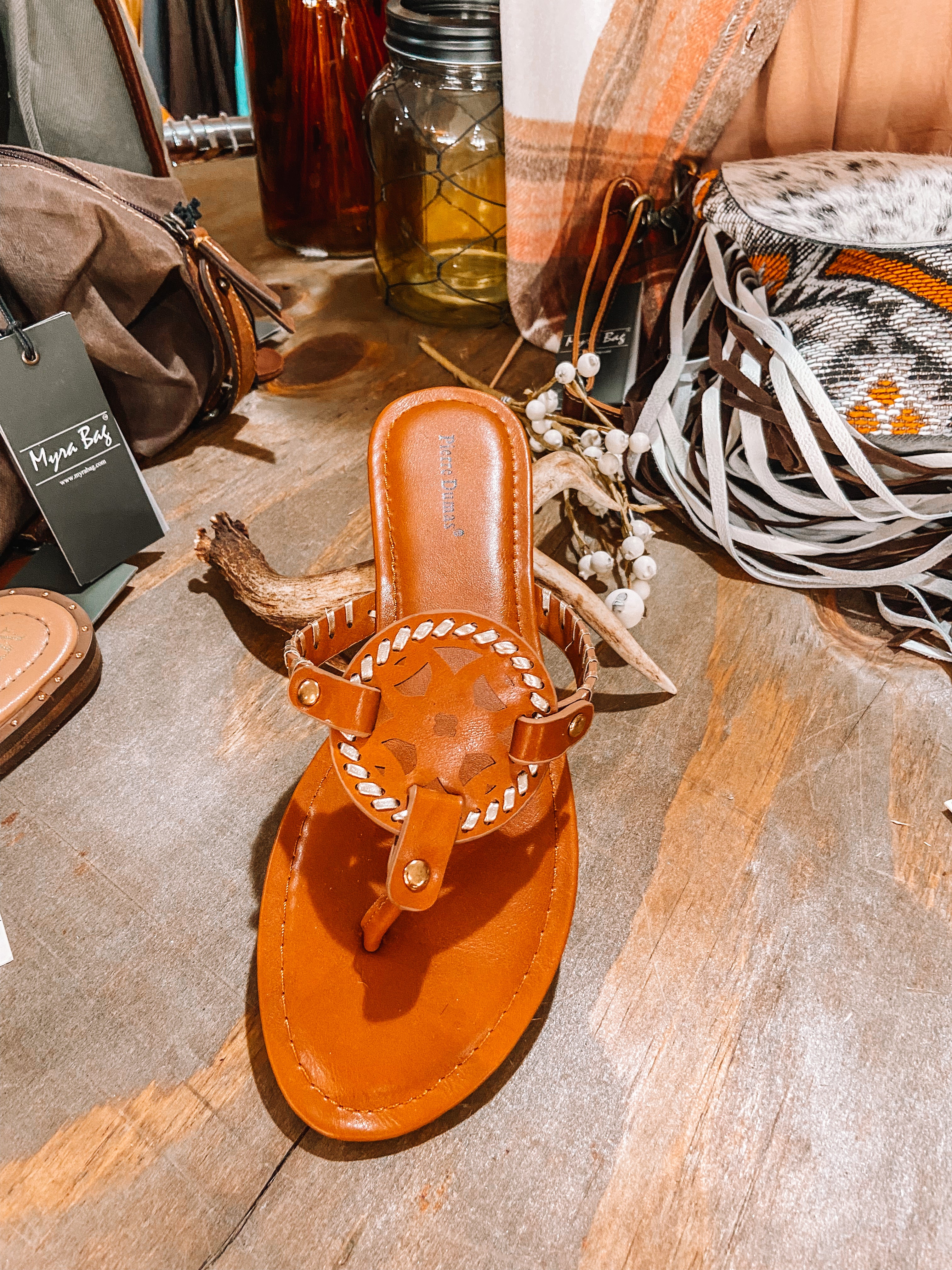 Pierre dumas tan on sale sandals